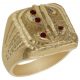 Sello con simbolo del dolar con circonitas en oro de 18k