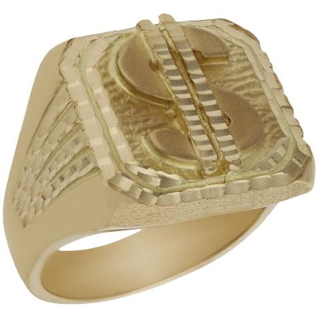 Sello con simbolo del dolar en oro de 18k
