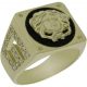 Sello greco y medusa con circonitas en oro de 18k