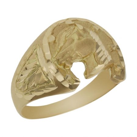 Sello herradura y caballo en oro de 18k