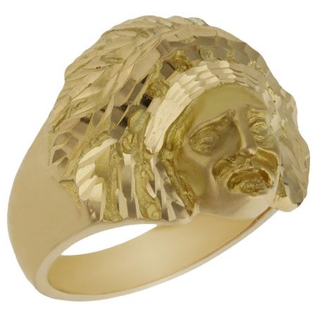 Sello con cara de indio en oro de 18k