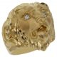 Sello de leon circonitas en oro 18k