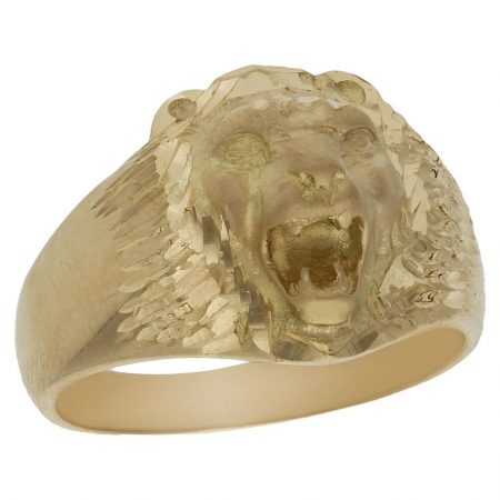 Sello con cabeza de leon en oro de 18k