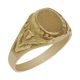Sello oval tallado mate brillo en oro de 18k
