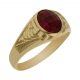 Sello tallado en mate y brillo piedra roja oro de 18k