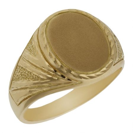 Sello ovalado tallado en oro de 18k