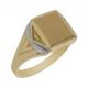 Sello rectangular bicolor brillo oro 18k