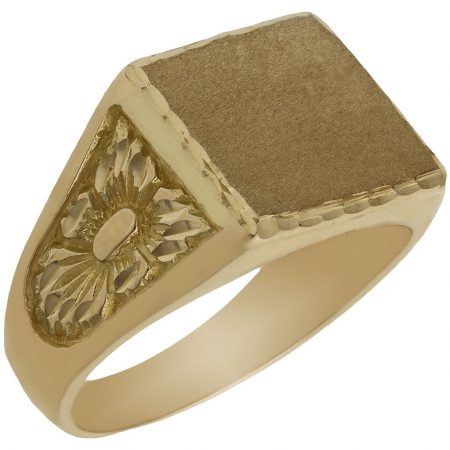 Sello con cabeza rectangular en oro de 18k