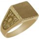 Sello con cabeza rectangular en oro de 18k