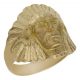 Sello con rostro de indio en oro de 18k