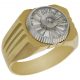 Solitario grande bicolor tallado con circonitas oro 18k