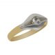 Solitario bicolor comunion brillo espejo en oro de 18k