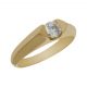 Solitario comunion en brillo espejo oro de 18k