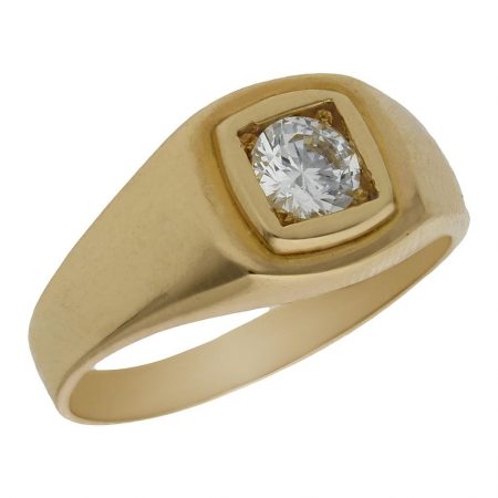 Solitario en brillo espejo oro de 18k