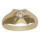 Solitario tallado brillo y mate circonita (interior sin forrar) oro 18k