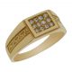 Solitario tallado greco en mate y brillo 12 circonitas oro de 18k