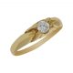 Solitario comunion tallado en brillo mate oro 18k