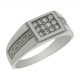 Solitario tallado greco en brillo y mate en oro blanco de 18k