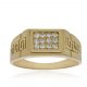 Solitario tallado en greco 12 circonitas oro 18k