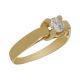 Solitario en liso y brillo 4 garras con circonita oro 18k