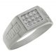 Solitario tallado greco en brillo en oro blanco de 18k