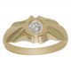 Solitario tallado en brillo y circonita (interior sin forrar) oro 18k