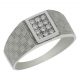 Solitario tallado en brillo y mate circonitas oro blanco 18k