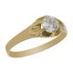 Solitario tallado en brillo espejo oro de 18k