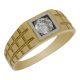 Solitario tallado mate y brillo en oro de 18k