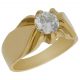 Solitario grande tallado en brillo con circonita oro 18k