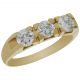 Tresillo tallado en brillo con 3 circonitas oro 18k