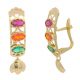 Pendientes semaforo tallado piedras color oro 18k