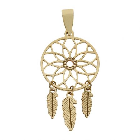 Colgante atrapasueños tallado y calado oro 18k