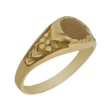 Sello de comunion tallado brillo-mate oro 18k