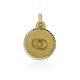 Medalla tallada y alianzas entrelazadas 16mm. oro 18k