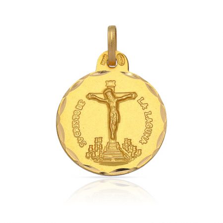 Medalla cristo de la laguna tallado 15mm. oro 18k