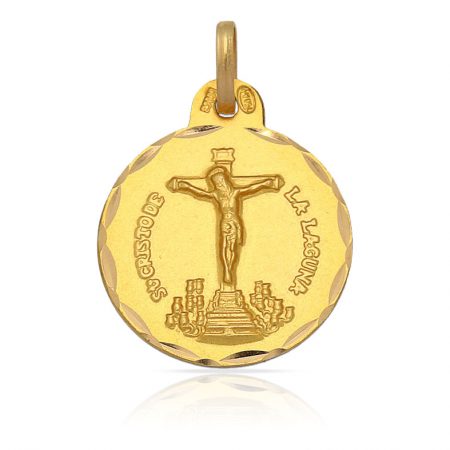 Medalla cristo de la laguna tallado 17mm. oro 18k