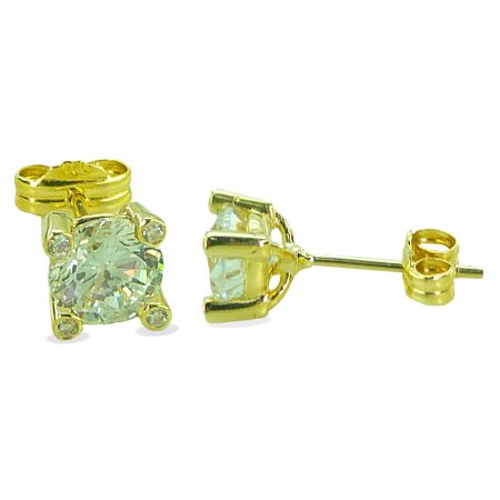 Pendientes circonitas 5mm. 4 garras oro 18k