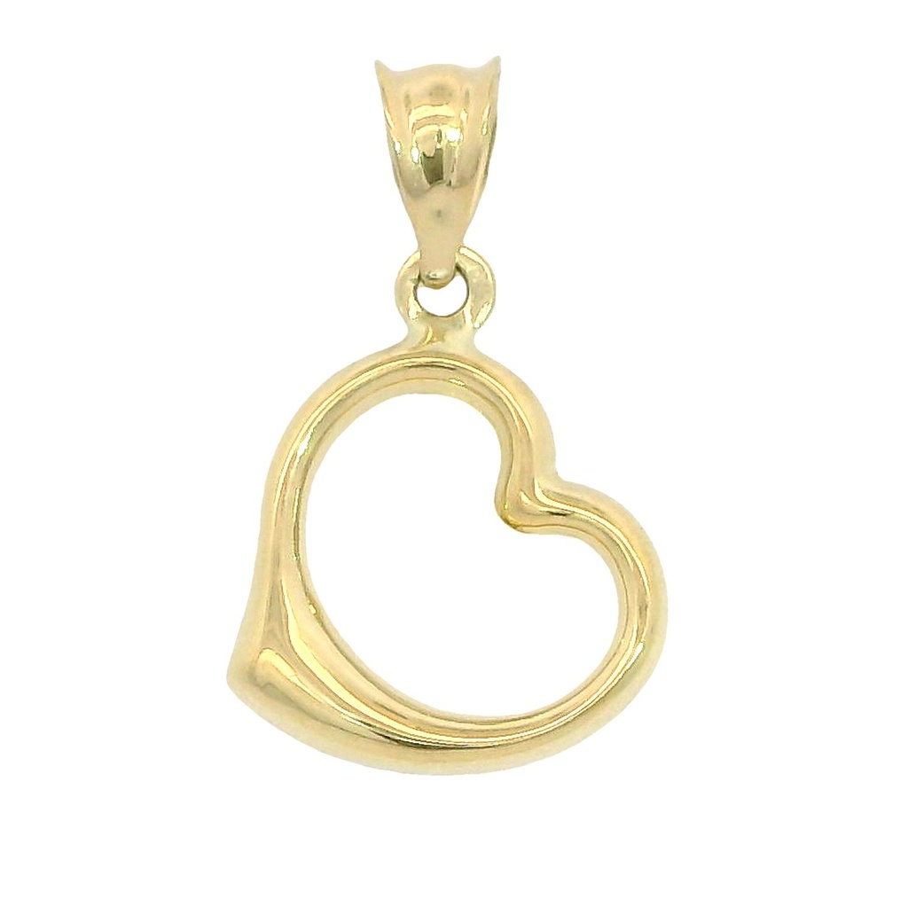 Colgante corazon liso de 11mm.x12mm. en oro de 18k