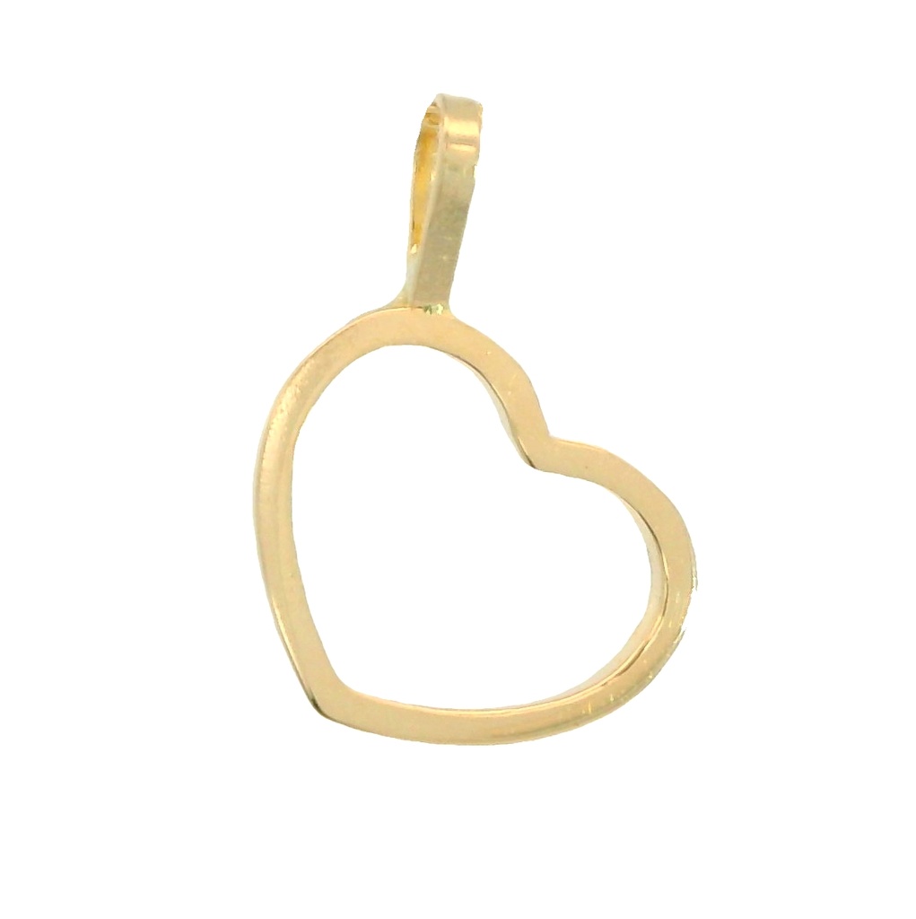 Colgante silueta corazon de 12mm. en oro de 18k