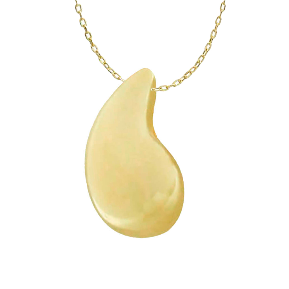 Gargantilla forma de gota 14x8mm. cadena 45cm. oro 18k