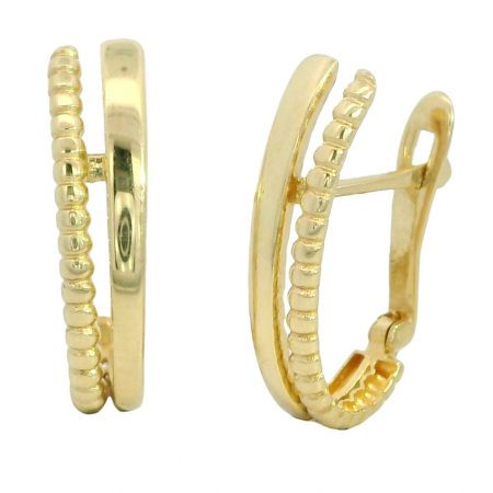 Pendientes dos bandas en oro de 18k