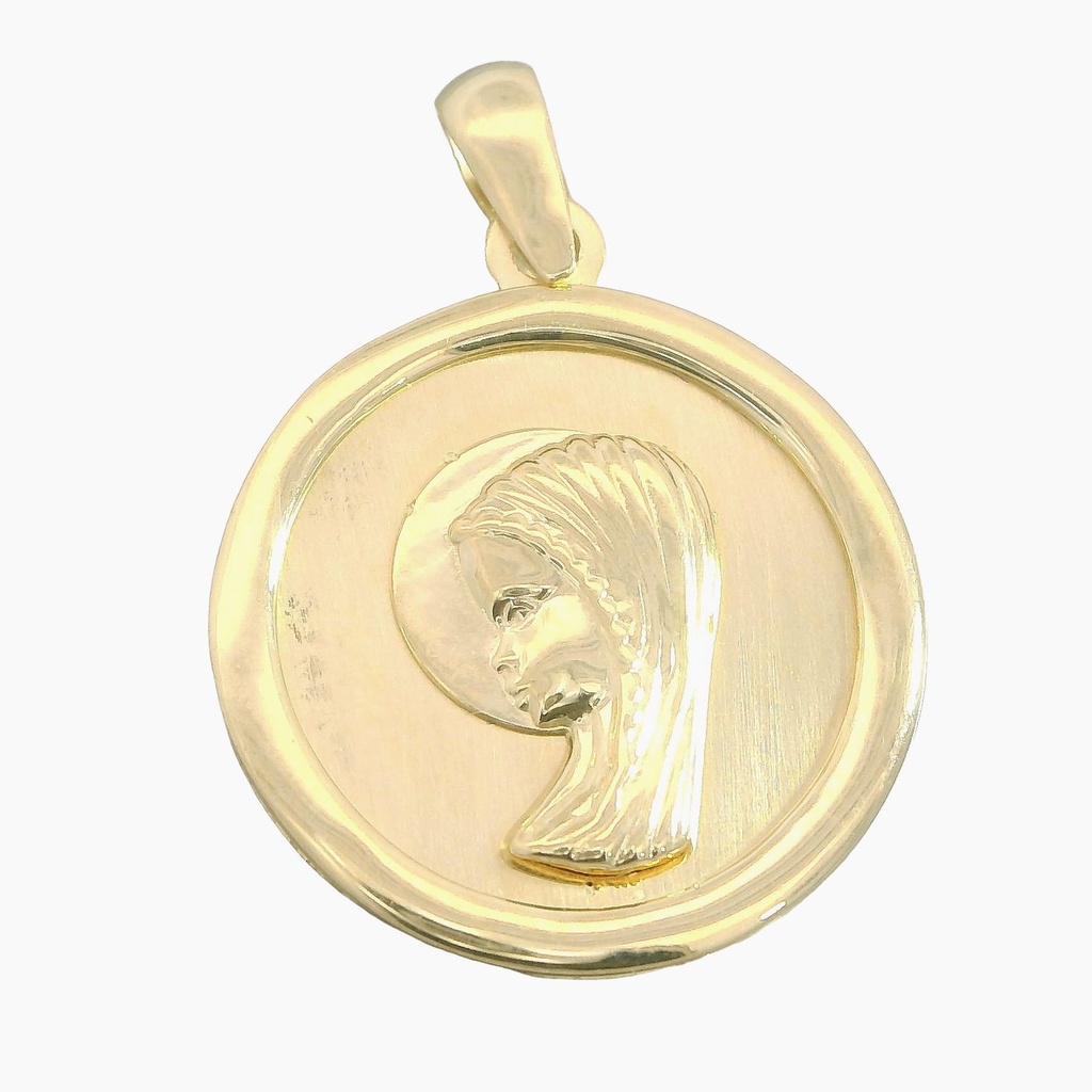 Medalla Virgen Niña de 16mm. en oro de 18k