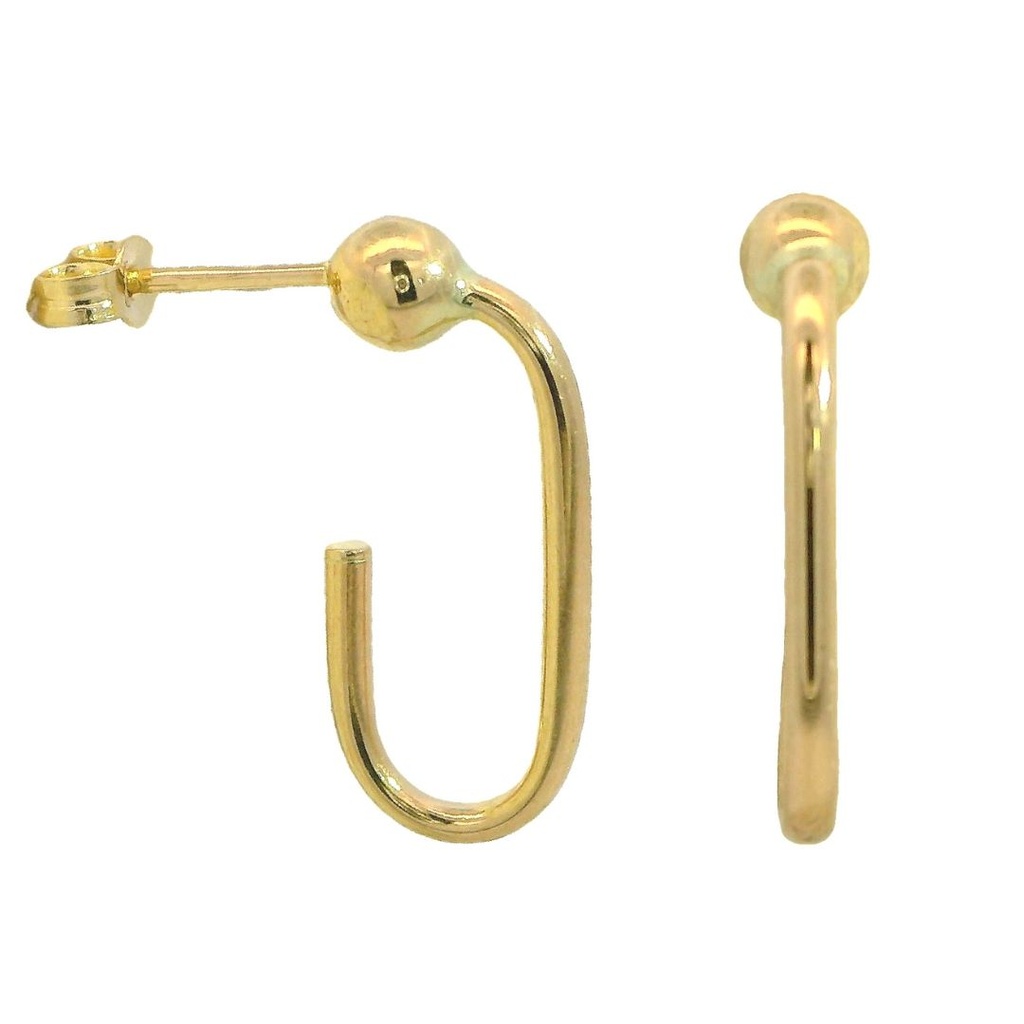 Aro con bola lisa 4x18x1'5MM. oro 18k