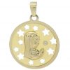Medalla virgen niña estrellas circonita 20MM. oro 18k