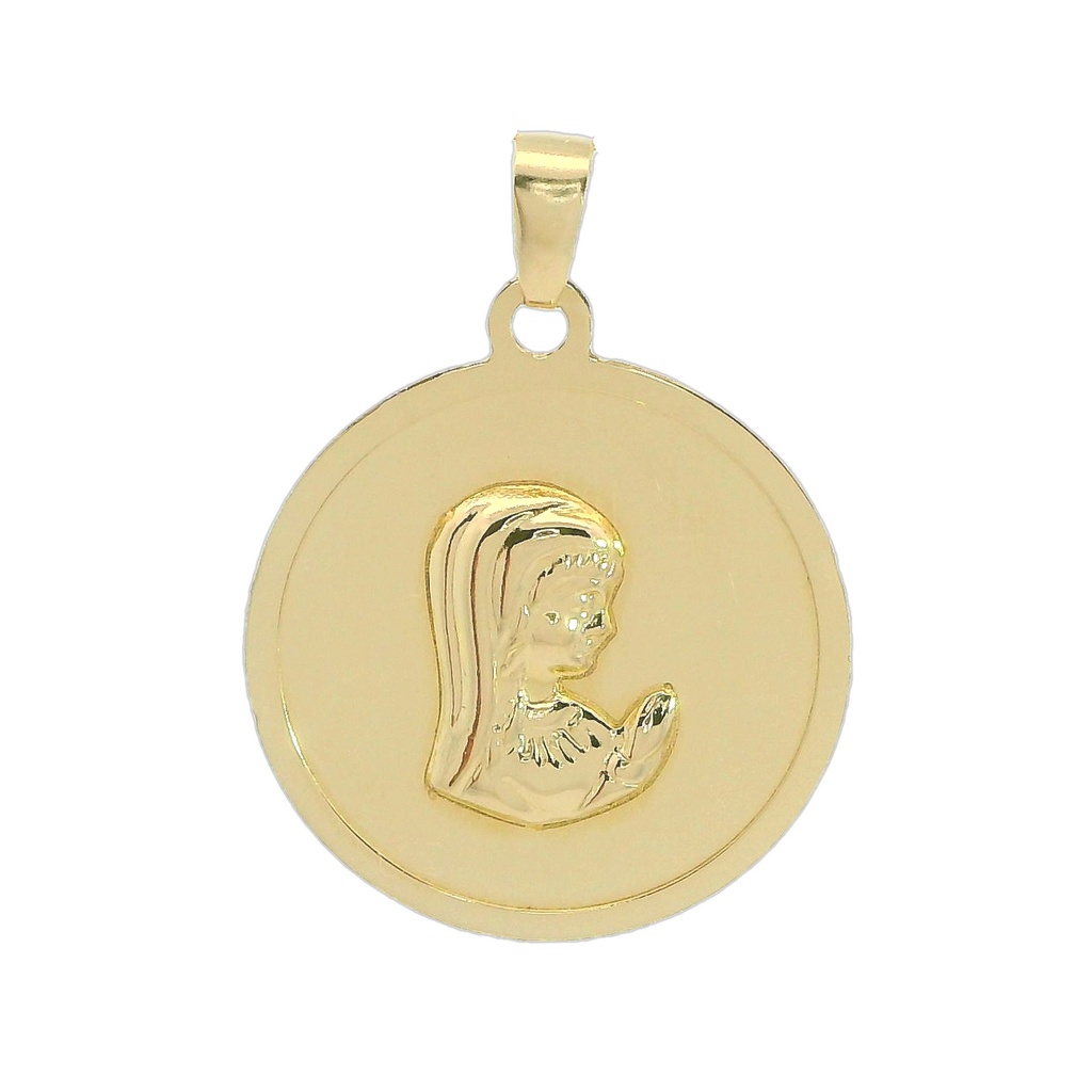 Medalla de la Virgen Niña de 20mm. en oro de 18k