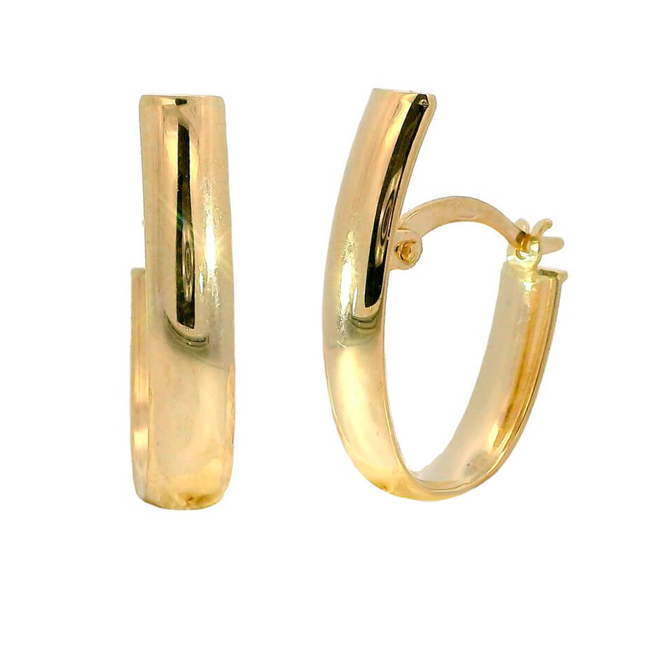 Pendientes medio aro en oro de 18k