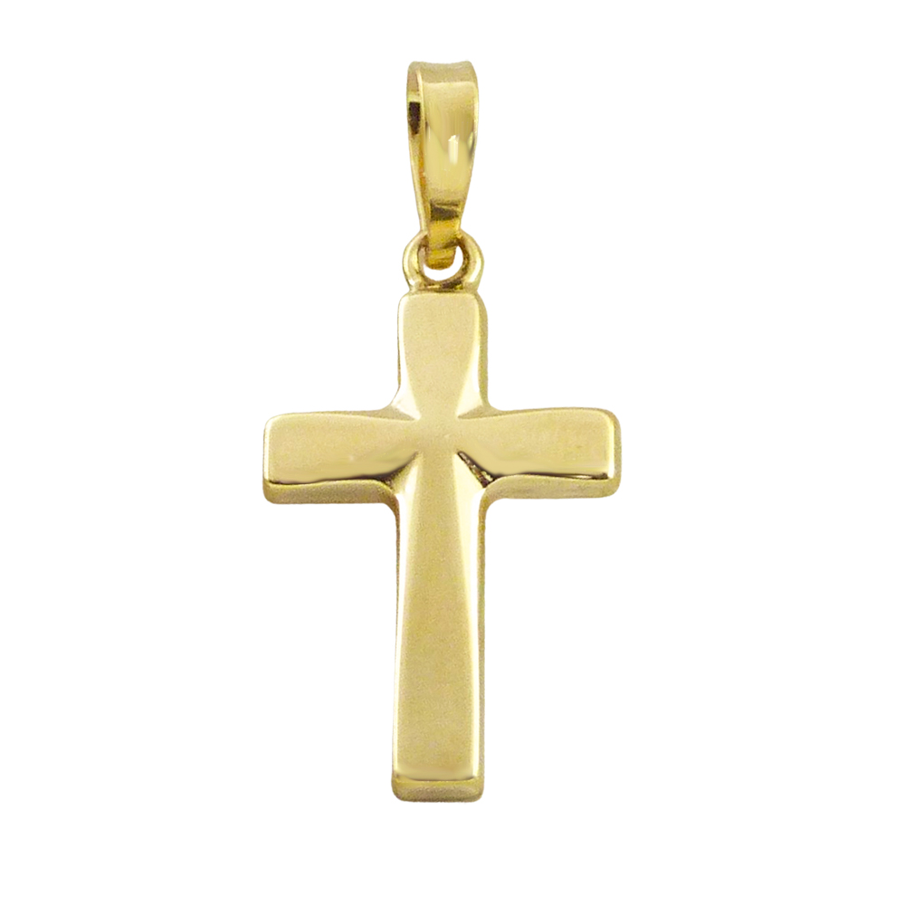 Colgante cruz lisa sin cristo de 21x12mm. oro 18k