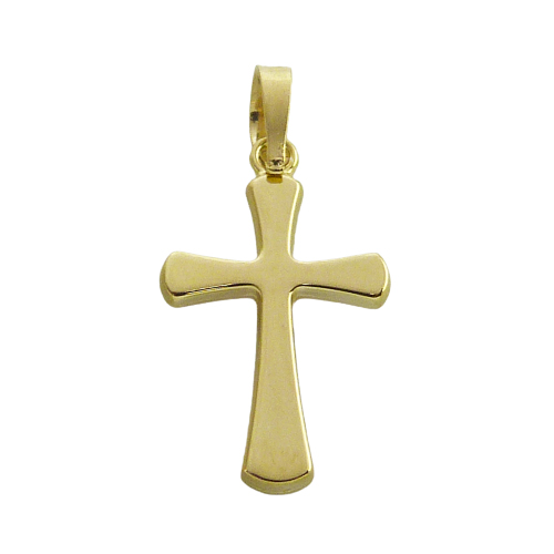 Colgante cruz lisa sin cristo de 21x12mm. oro 18k