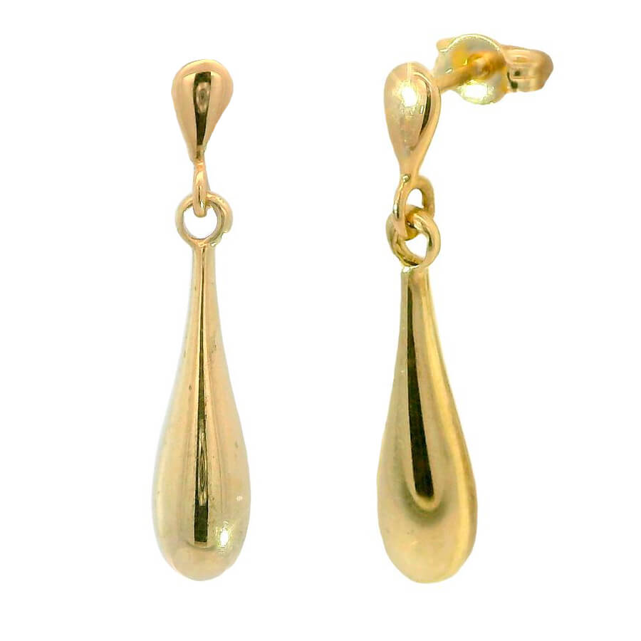 Pendientes con forma de pera en oro de 18k